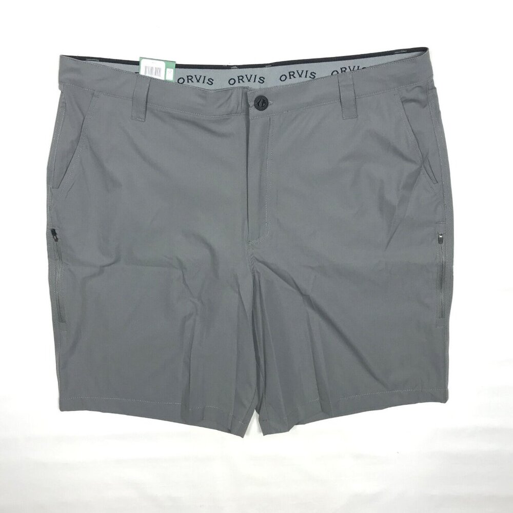 Orvis Mens Tech Shorts 40 Gray 4-Way Stretch Lightweight Hiking Golf New NWT